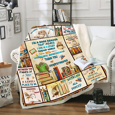 #ad Book Lovers Gifts Blanket Book Accessories for Reading Lovers Book Reading Lib $42.99