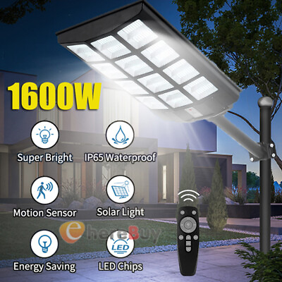 #ad Solar Street Light Outdoor Commercial 9200000lm Ip65 Waterproof Garden Path Yard $129.75