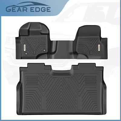 #ad Front Rear Floor Mats for 2015 2023 Ford F 150 Super Crew Cab Bench Seating Set $77.88