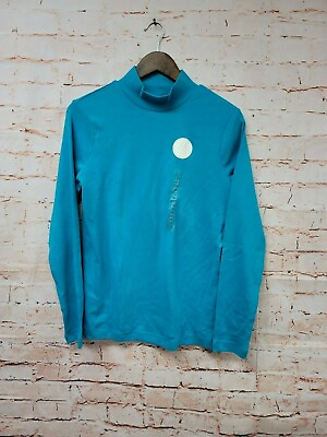 #ad Kim Rogers Womens Pullover Perfect Mock Neck Top Sz M Blue Casual New $8.24