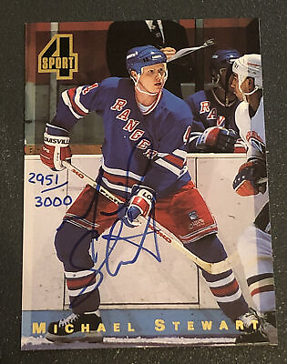 #ad 1994 Classic 4 Sport Hockey Numbered 2951 3000 Michael Stewart Autograph Rangers $5.00