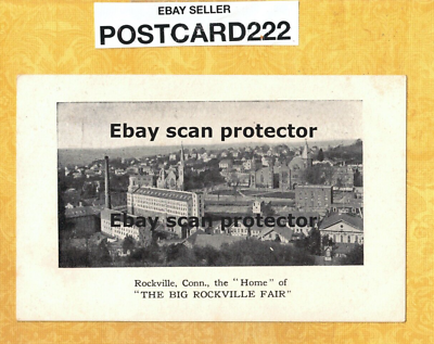 #ad CT Rockville 1908 29 antique postcard HOME OF BIG FAIR sept 22 23 24 Conn $8.88