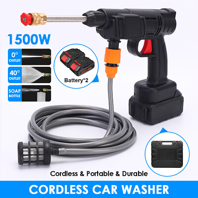 #ad Cordless Electric High Pressure Water Spray Car Gun Yard Washer Cleaner Portable $36.59
