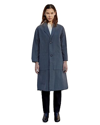 #ad Esby Womens Heydon Striped Cotton Duster Chore Coat Jacket EUC S $229.99