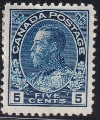 #ad Canada #111 KGV Admiral Issue 5 cent Stamp MH C $40.00