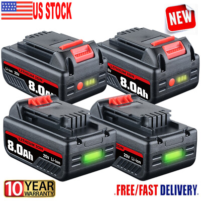 #ad #ad 4 PACK 8.0Ah for Black and Decker 20V Lithium Ion Max Battery 20 Volt LBXR20 NEW $12.98