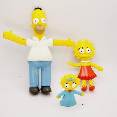 #ad SIMPSONS BENDABLE Poseable Figures MAGGIELISABART Groening Croce 2002 $23.75