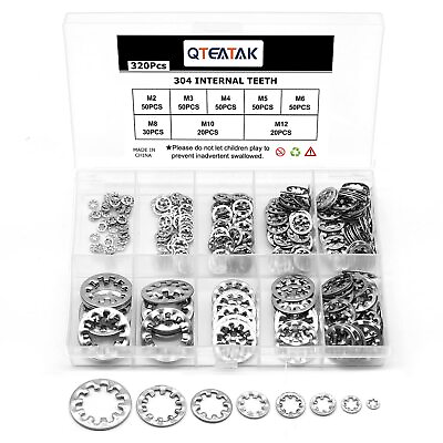 #ad 320Pcs Lock Washers 304 Stainless Steel Internal Star Washer 8 Sizes Tooth W... $16.66
