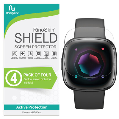 #ad 4 Pack Fitbit Sense 2 Screen Protector RinoGear $5.99