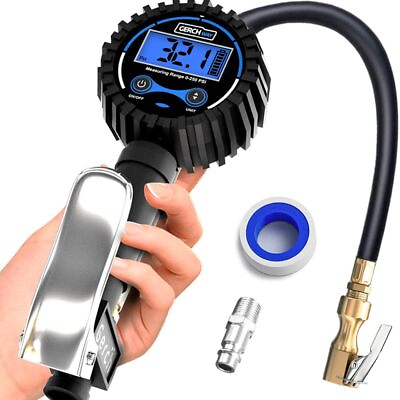 #ad #ad Digital Tire Inflator with Pressure Gauge and Longer Hose Air Chuck with Gaug... $37.32