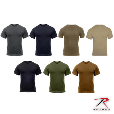 #ad #ad Rothco Solid Color Polyester Plain Army Military Outdoor Short Sleeve T Shirt $13.99