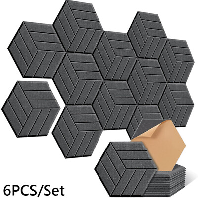 #ad 6XAcoustic Wall Panel Tiles Studio Sound Proofing Insulation Self Adhesive Pad U AU $26.35
