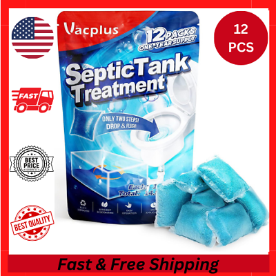 #ad Septic Tank Treatment 12 Pcs for 1 Year Supply Dissolvable Septic Tank Treatmen $13.04