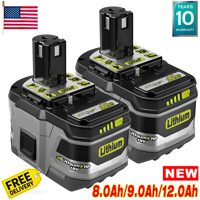 #ad #ad 2Pack 12.0Ah For RYOBI P108 18V 8.0Ah 9.0Ah Battery Lithium Ion One Plus P109 US $150.98