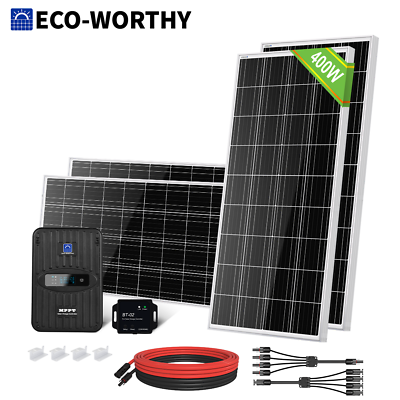 #ad #ad ECO WORTHY 400W Watt Solar Panel Kit Monocrystalline 12V Volt for Home RV $399.99