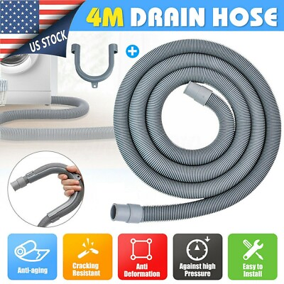 #ad 4M 13FT LONG Universal Fit All Washing Machine Drain Discharge Hose Drain Hose $14.99