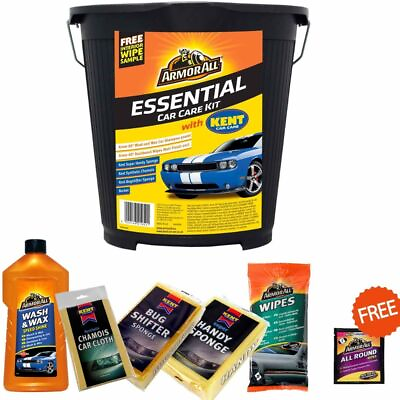 #ad ArmorAll Cleaning Valet Gift Kit Care Sponge Wash Cloth Shampoo Polishing Bucket GBP 22.69