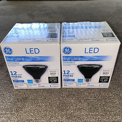 #ad GE Low Glare Dimmable 12 Watt Par 30 Light Bulbs 2 Pack $22.00