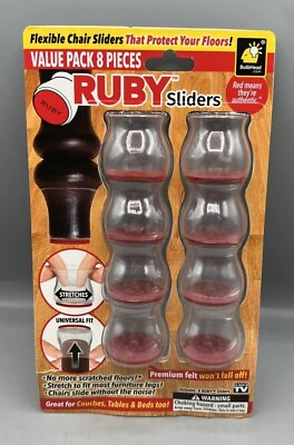 #ad As Seen On TV 8 Pack Ruby Sliders Scratch Floor Protectors Brand New Sealed $9.99
