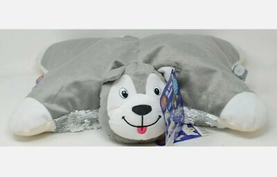#ad FlipaZoo 14quot; Husky to Sequin Polar Bear Pillow $18.39