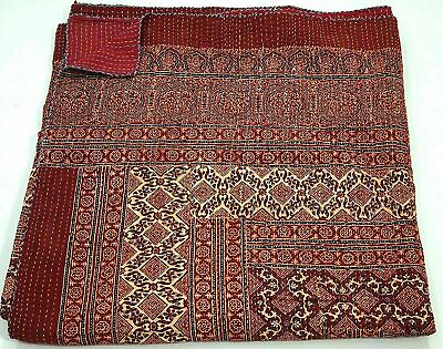 #ad Handmade Floral Kantha Embroidery Blanket Throw Boho Hippie Indian Bedspread $52.45