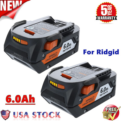 2PACK For Ridgid R840087 6.0Ah Lithium Battery Rigid 18 Volt R840085 Power Tools $513.98