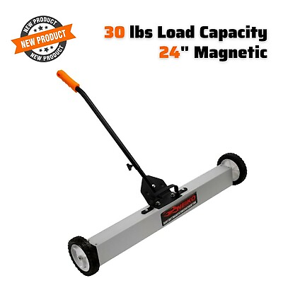 #ad #ad 24quot; Magnetic Floor Pick Up Sweeper Wheels Garage Shop Floor Clean Roof Job 30lbs $134.72