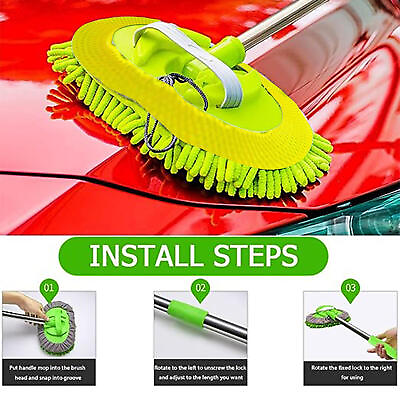 #ad Car Cleaning Brush Detailing Super Absorbent Car Wash Brush Telescoping Long Mop $9.56