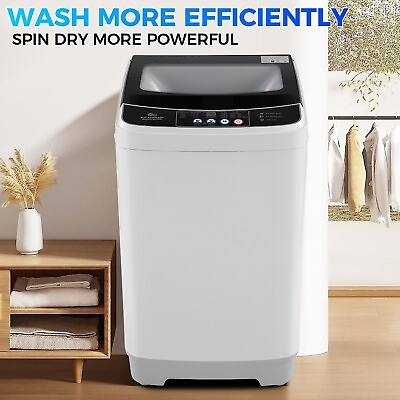#ad Portable Washing Machine 17.8Lbs Capacity Full Auto Washer w Glass Top Lid Home $198.99