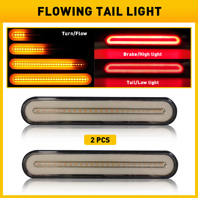 2X LED Brake Stop Turn Signal Flowing Sequential Tail Light Strip Bar RedYellow #ad $23.99