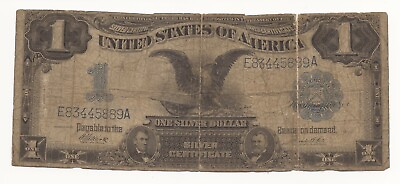 #ad 1899 $1 Dollar Bill Black Eagle Silver Certificate Note Large Size 889A YMX $79.19