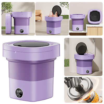 #ad 10L Portable Washing Machine Mini Washer Foldable Washer Spin Dryer Small Travel $34.18