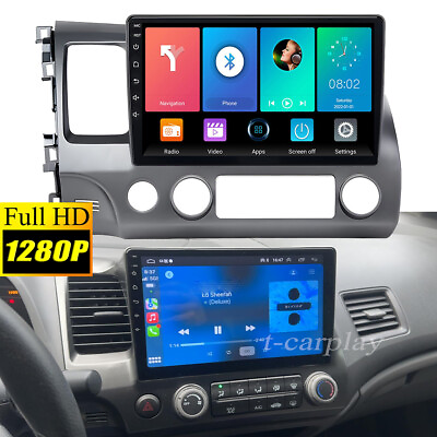 #ad Car Stereo Radio with Apple CarPlay Android Auto For Honda Civic 2006 2011 WiFi $117.99