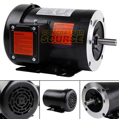 #ad 2 HP Electric Motor 3 Phase 56C Frame 3600 RPM TEFC 208 230 460 Volt New $289.95