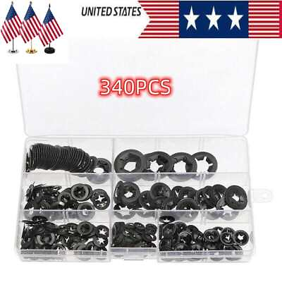 #ad 340pcs Assortment Internal Tooth Star Lock Spring Quick Washer Push On Speed Nut $12.89