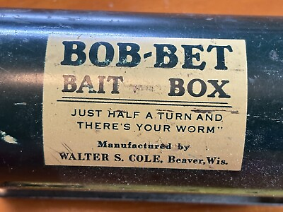 #ad Bob Bet Bait Box Metal Containers Works Beaver Wisconsin Fishing Bait Lure $12.00