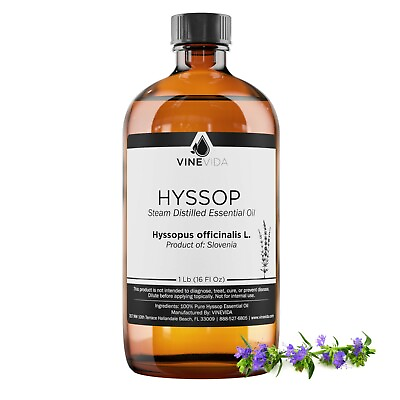 #ad Bulk Hyssop Essential Oil 16 Oz Hyssop Oil in Glass 100% Pure amp; Natural $287.99