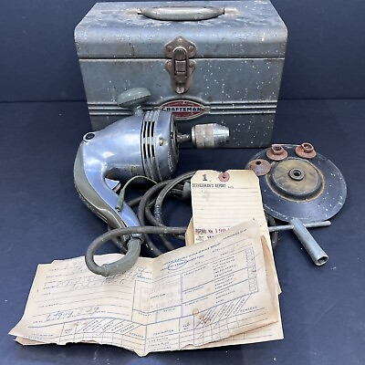 #ad Vintage Craftsman Electric Buffer Drill Model 207.2561 w Case amp; Service Papers $80.00
