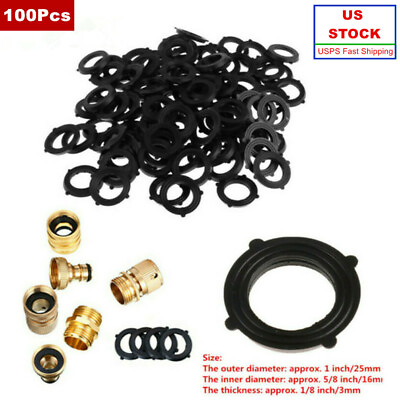 #ad US 100Pcs 3 4quot; Garden Hose Pipe Washers Rubber Seal Gaskets For Faucet Water Tap $10.16