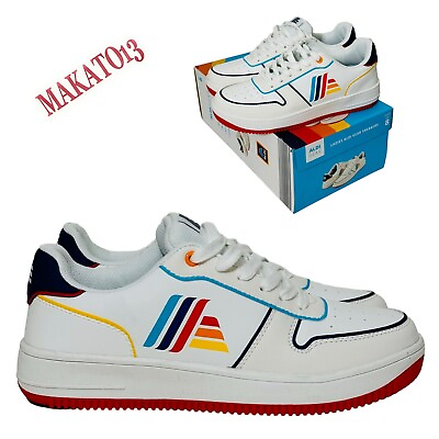 #ad ALDI Gear 2024 Women#x27;s Size 7 Multicolor White Sneakers Lace Up Shoe Logo NEW $38.95