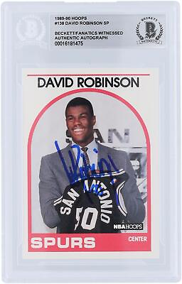 #ad Signed David Robinson Spurs Basketball Slabbed Card $284.99