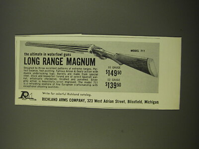 #ad #ad 1966 Richland Arms Long Range Magnum Model 711 Shotgun Advertisement $19.99