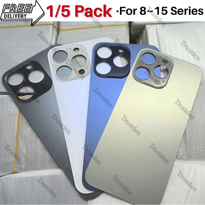 #ad Big Hole Back Glass Replacement For iPhone 15 14 13 12 11 XS XR 8 Rear Cover Lot $49.79