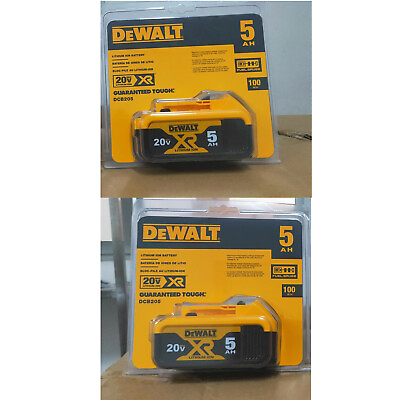 #ad #ad 2PCS DEWALT DCB205 20V Max XR 5.0Ah Li ion Power Tool Battery Original genuine $73.00