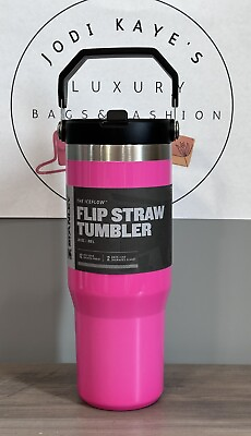 #ad NEW Stanley ELECTRIC PINK NEON Ice Flow Flip Straw 30 oz. Tumbler FREE SHIPPING $74.00