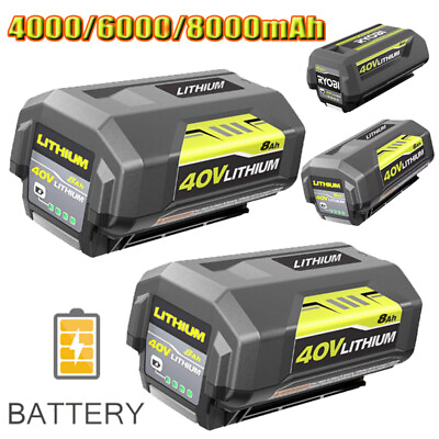 #ad 1 2 4PC For Ryobi 40V 6Ah 8Ah Battery High Capacity Lithium ion OP4050 OP40602 $233.79