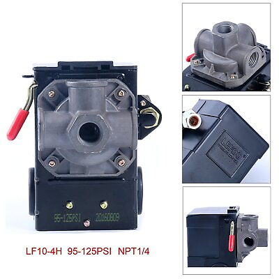 #ad LF10 4H Pressure Switch 4 Port Air Compressor Pressure Switch Control 95 125PSI $19.99