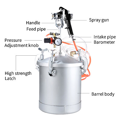 #ad 10L Pot 3.0mm Paint Sprayer 2.5 Gallon Paint Pressure Pot Pressure Pot Tank $73.90
