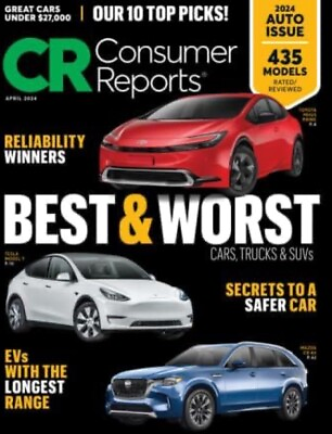 #ad #ad Consumer Reports Magazine 435 Best amp; Worst Cars Trucks amp; SUVs April 2024 $13.22