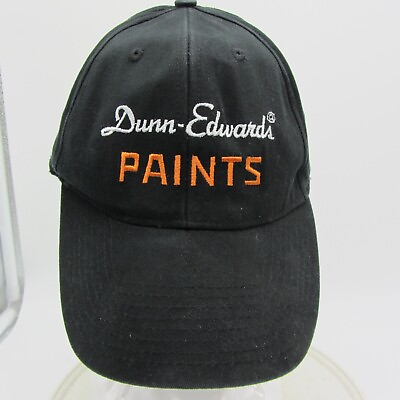 #ad Dunn Edwards Paints Hat Adult Cap Black Orange White Spell Out Retro Strap Back $18.99